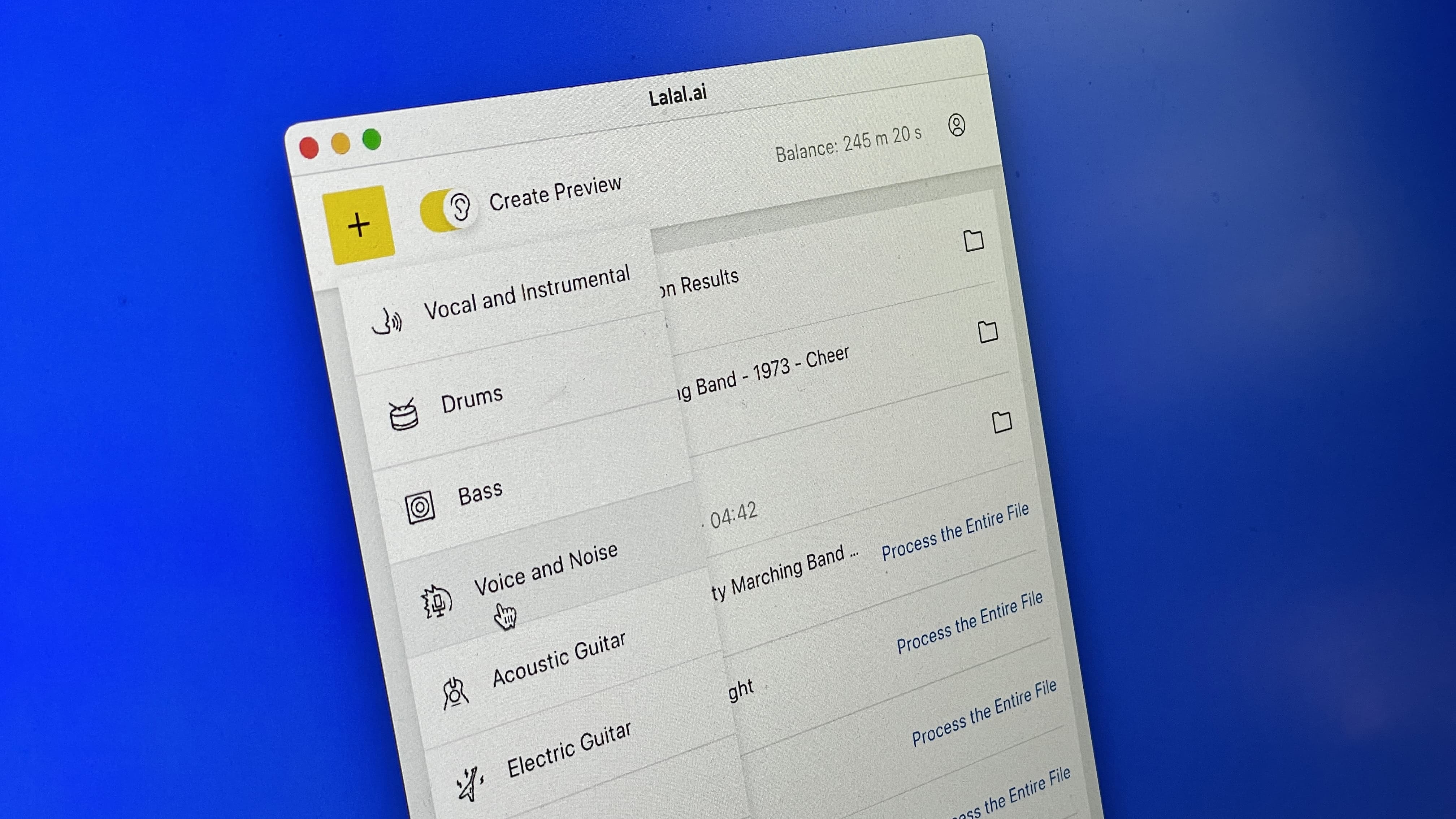 remove background audio with lalal.ai