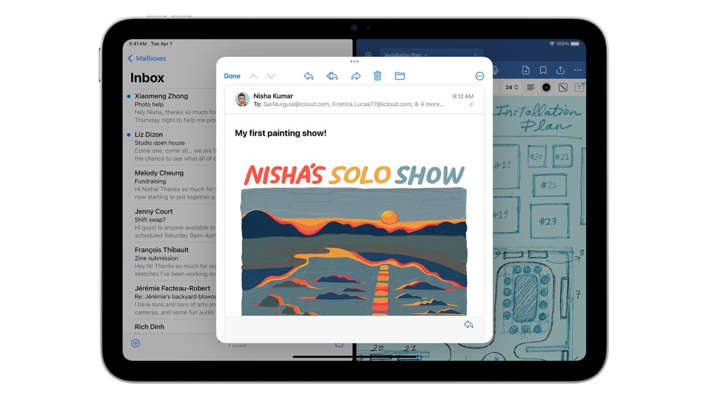 iPad 11 email app