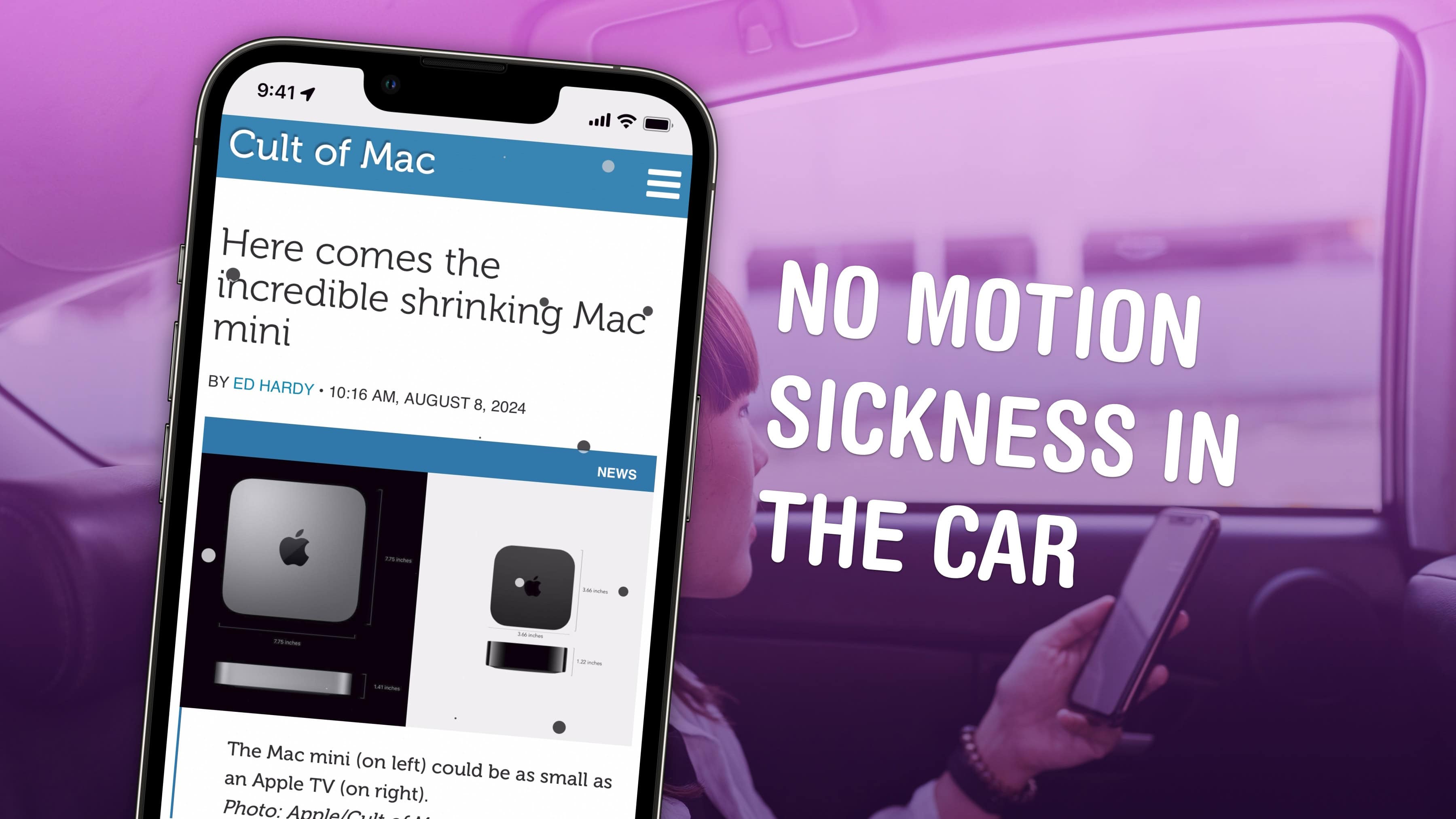 No Motion Sickness In The Car