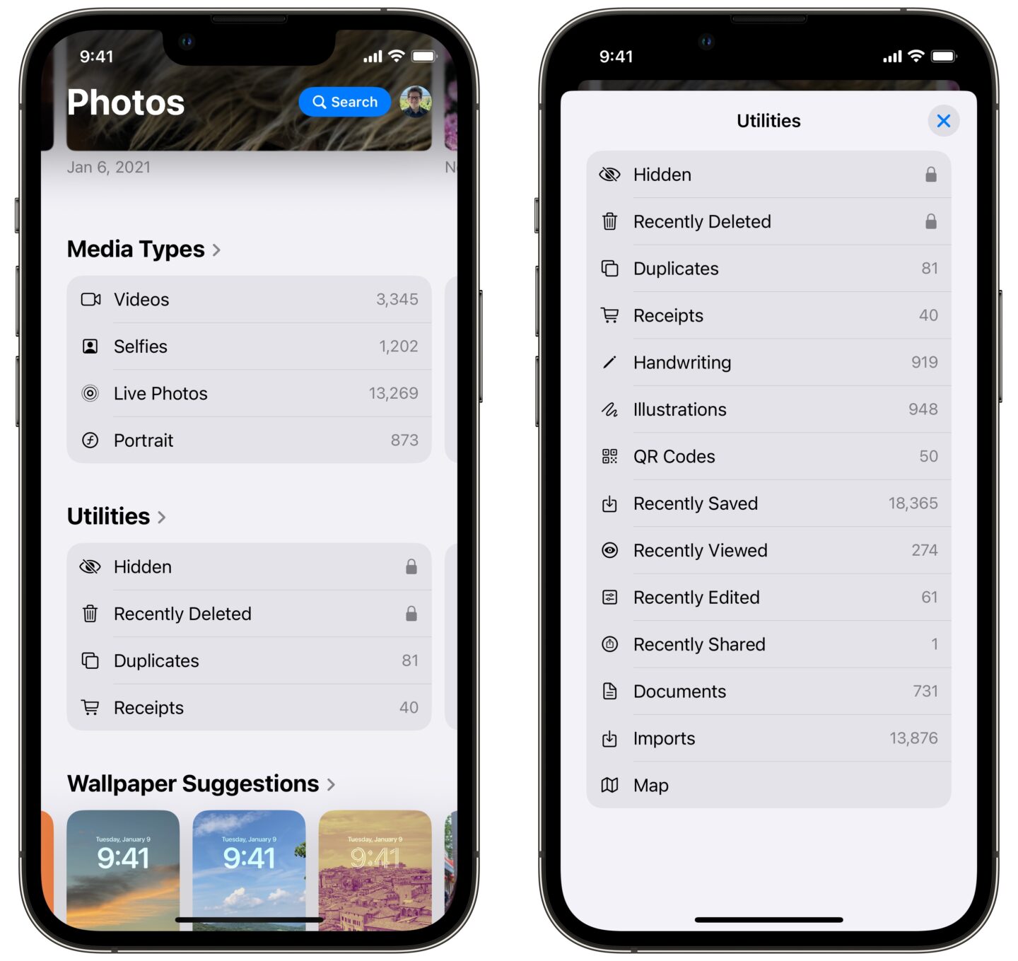 Photos Utilities Find Utilities and Recently Deleted images in the new Photos app in iOS 18